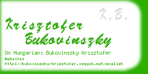 krisztofer bukovinszky business card